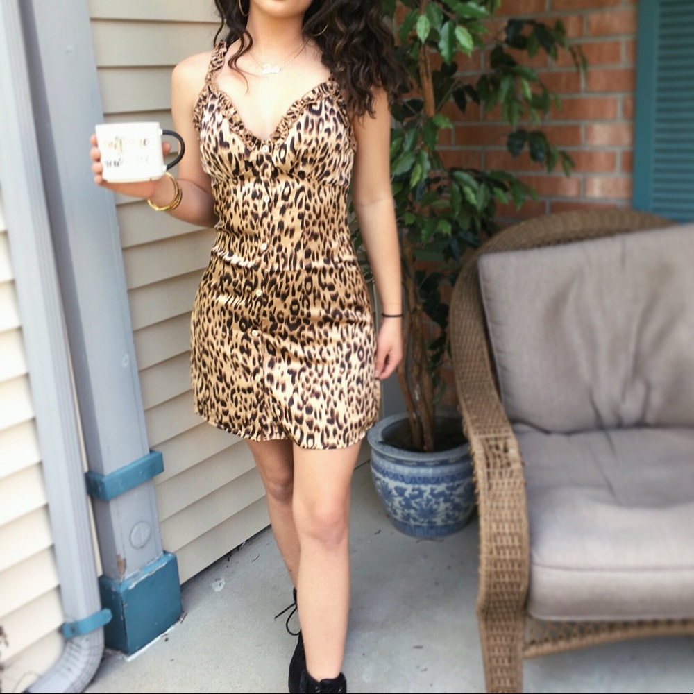Wild Child Leopard Button Down Mini Dress - Picture 6 of 8